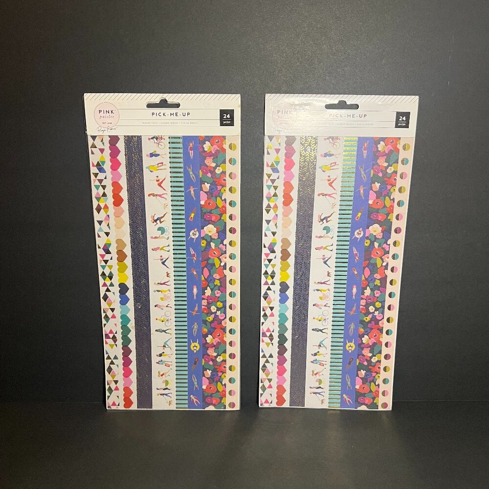 Lot of 2 Paige Evans Pink Paislee Pick-Me-Up Colorful Washi Art Tape - 48 Count